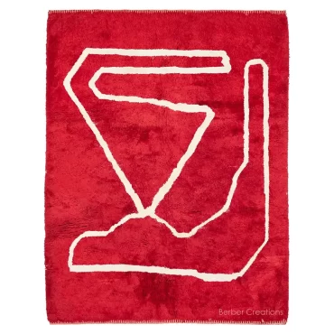 Moroccan Shag Beni Rug in Red – AGHBALOU