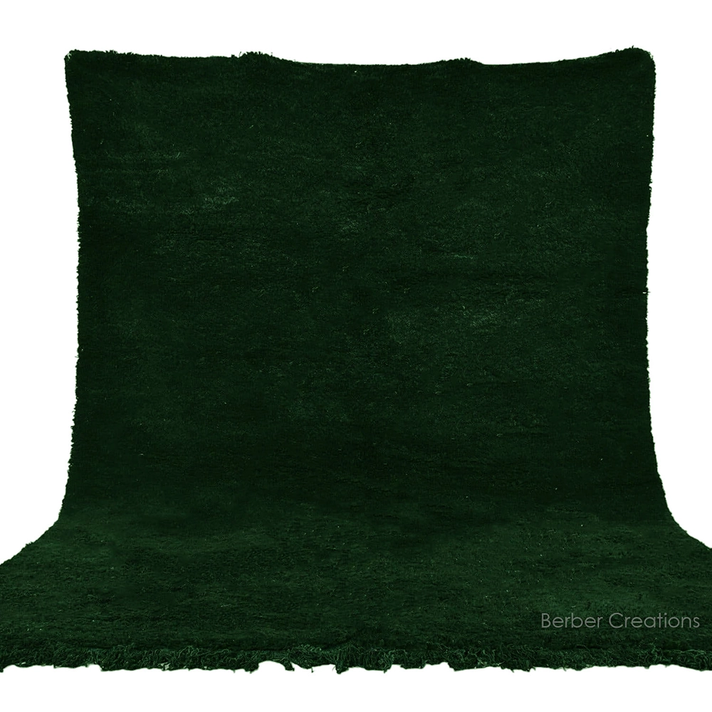 solid beni ourain rug Emerald Green