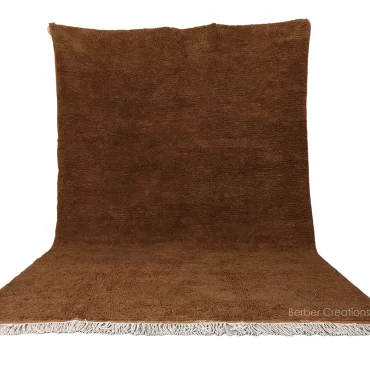 Solid Beni Ourain Rug Brown