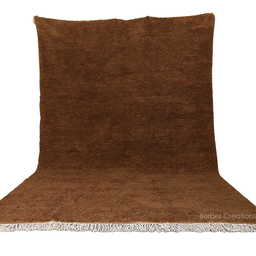 solid beni ourain rug brown
