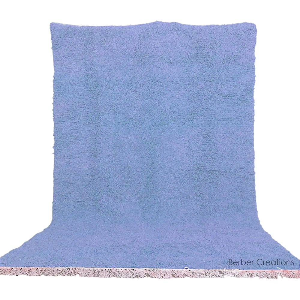 solid beni ourain rug light blue