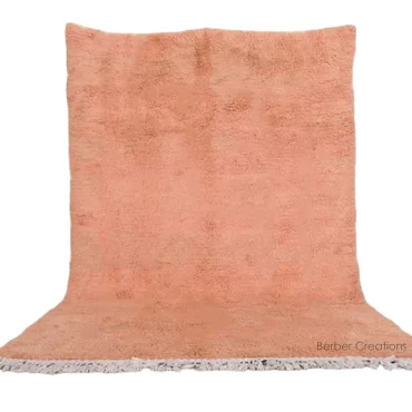 Solid Beni Ourain Shag Rug Peach