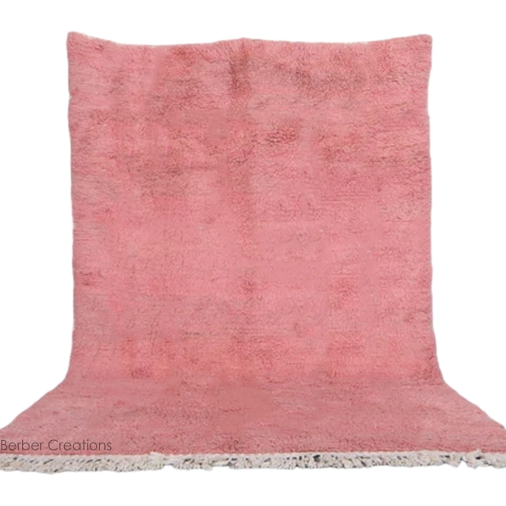 solid beni ourain shag rug pink