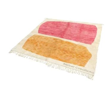 Abstract Moroccan Berber Rug Pink and Orange – WARDA