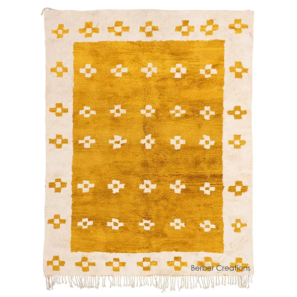 Beni mrirt moroccan wool rug yellow - TAFOUKT 2