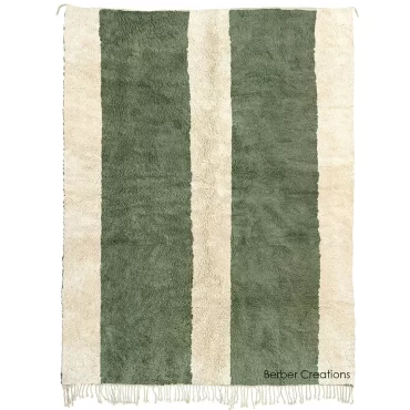 Beni Mrirt Wool Rug Green and White – TAYRI