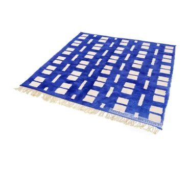 Moroccan Beni Mrirt Rug Blue and White – TIZIRI