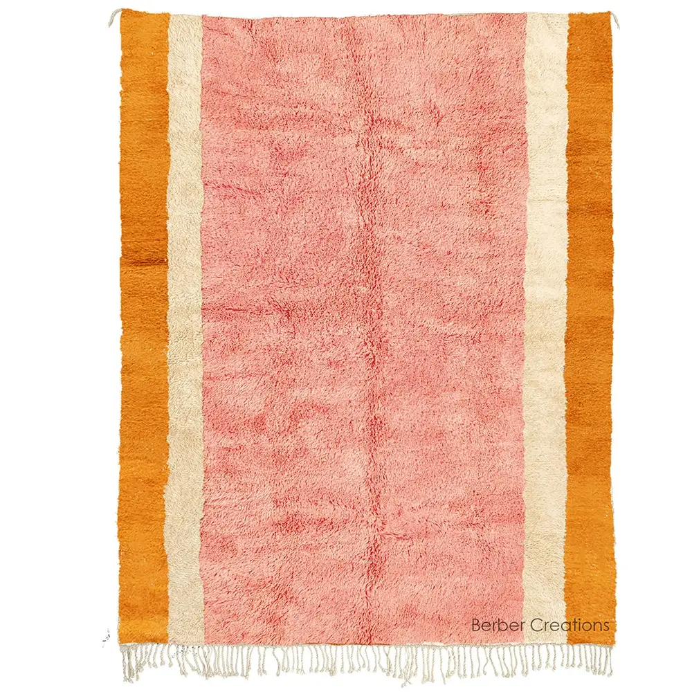 Moroccan beni wool rug orange and pink - MOGADOR 1