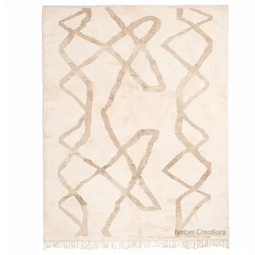 Moroccan Beni Wool Rug White and Beige – AZZA