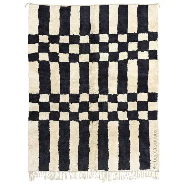Moroccan Berber Rug Black and White – AGHMAT