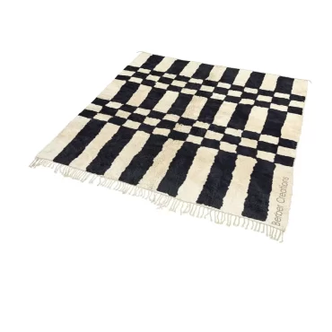Moroccan Berber Rug Black and White – AGHMAT