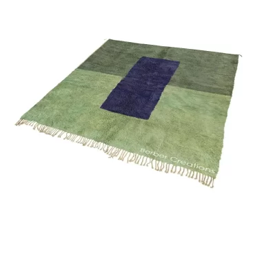 Moroccan Berber Beni Rug Green Abstract Pattern – MIRLEFT