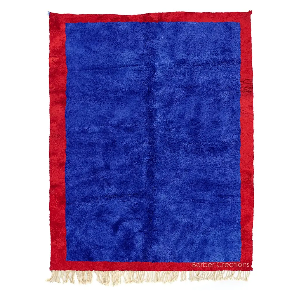 Moroccan blue rug with red border 1