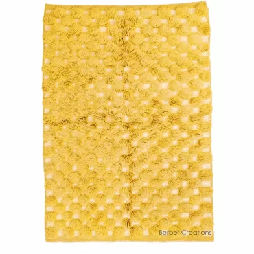 Textured Berber Wool Rug Yellow – DOUNYA