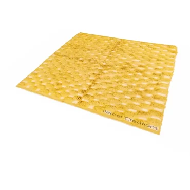 Textured Berber Wool Rug Yellow – DOUNYA