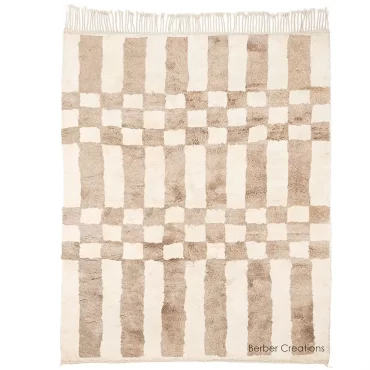 Beni Ourain Wool Rug Beige and White – TISGDAL