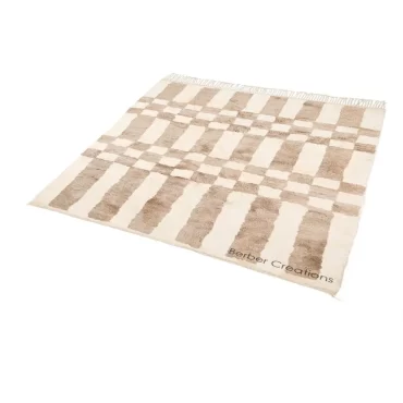 Beni Ourain Wool Rug Beige and White – TISGDAL