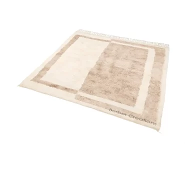 Moroccan Beni Wool Rug Beige and White – AMZIZ
