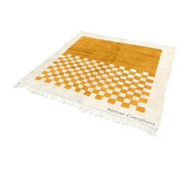 Moroccan Beni Wool Rug Mustard Yellow – ANZI