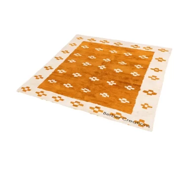 Moroccan Berber Wool Rug White and Orange – AGLOU