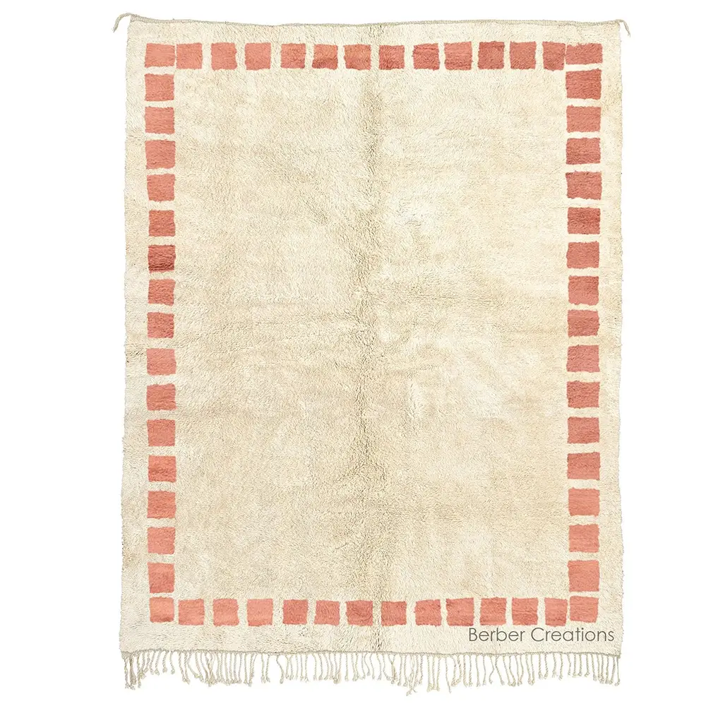 moroccan cream rug pink squares