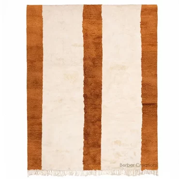 Striped Berber Rug Cream and Rust Orange – SOURILA