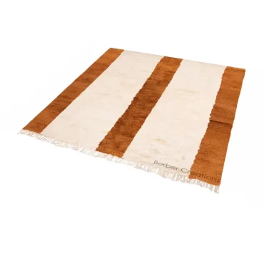 Striped Berber Rug Cream and Rust Orange – SOURILA