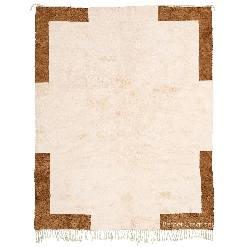 Moroccan Berber Rug Brown and White