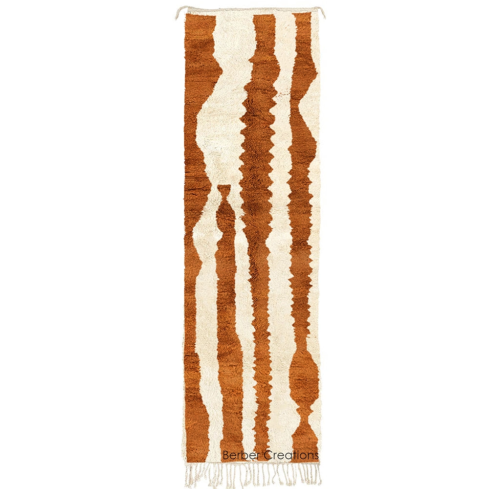 Moroccan runner rug cream and orange