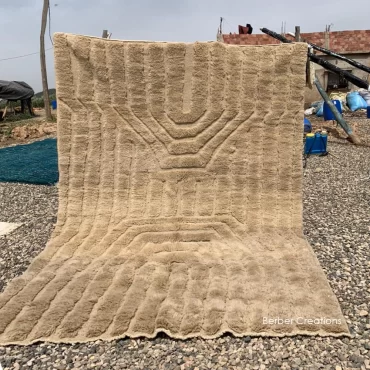 Beige Beni Mrirt Wool Rug  – SZ097