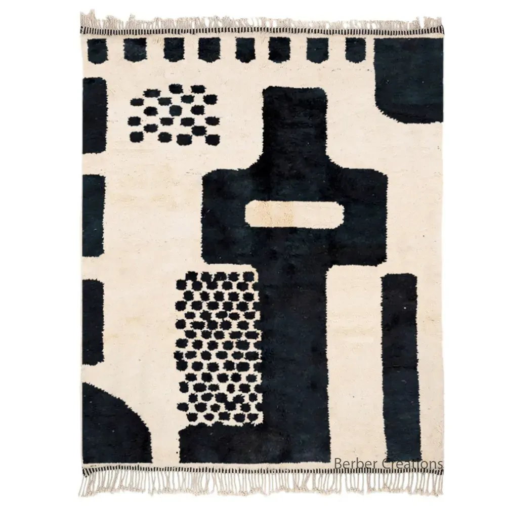 Handmade Moroccan Rug Black and white - SOULIMA