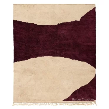 Moroccan Beni Rug Beige and Burnt Red