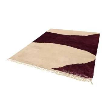 Moroccan Beni Rug Beige and Burnt Red