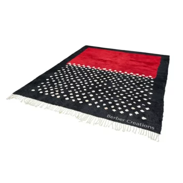 Moroccan Beni Rug Black and Red – THURAYA