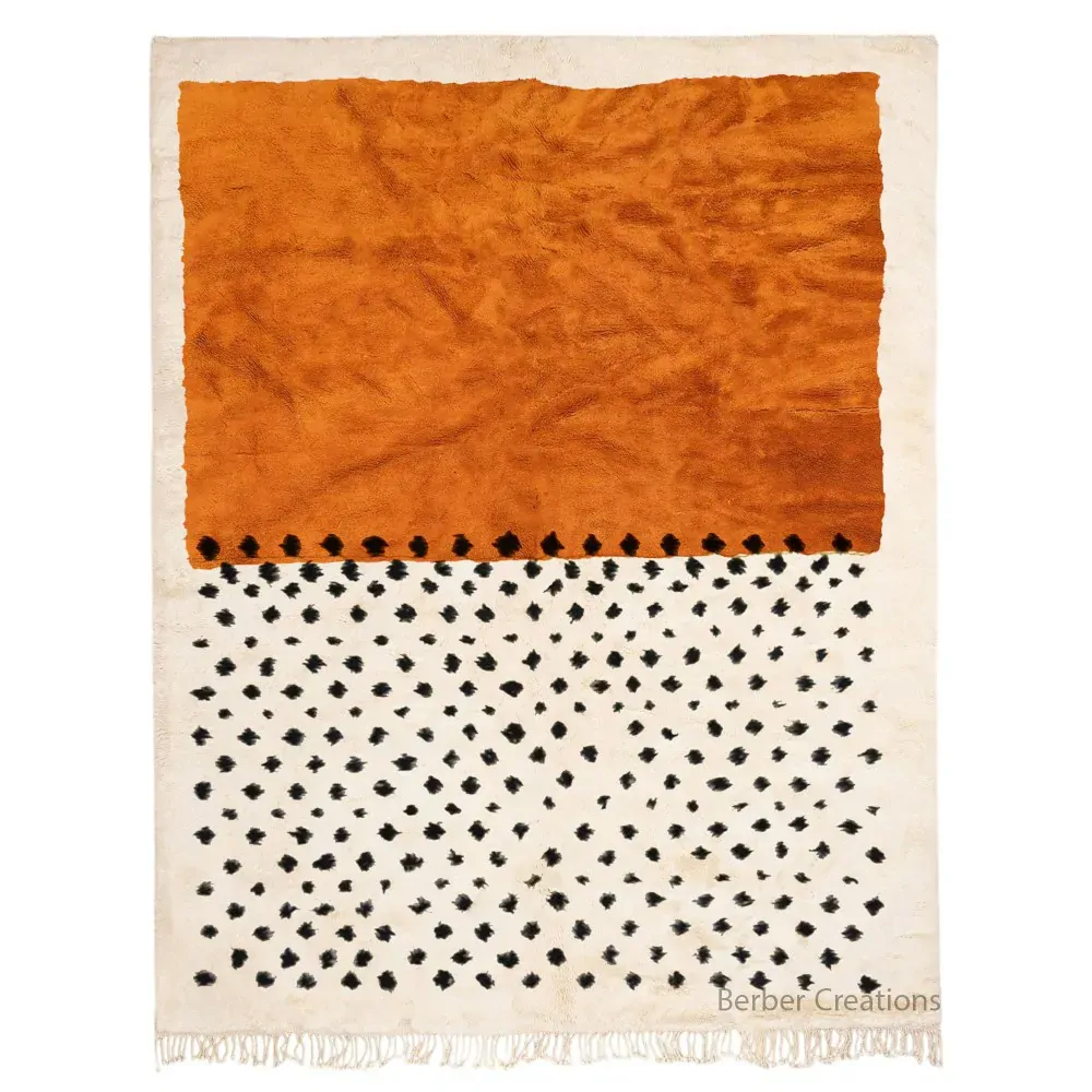 abstract moroccan beni rug orange - Rahaf