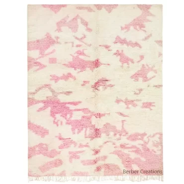 Abstract Moroccan Berber Wool Rug Light Pink – RANEEM