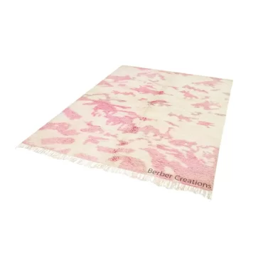 Abstract Moroccan Berber Wool Rug Light Pink – RANEEM