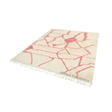 Abstract Moroccan Rug Pink and White – HADIA