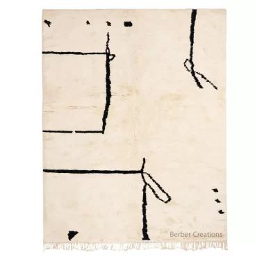 Minimalist Moroccan Berber Wool Rug Black and White – WIJDAN