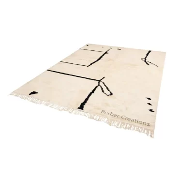 Minimalist Moroccan Berber Wool Rug Black and White – WIJDAN