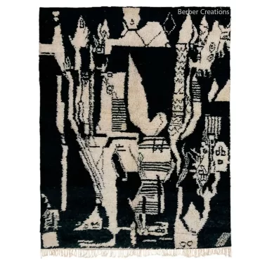 Black Moroccan Beni Ourain Rug – ZAFIRA