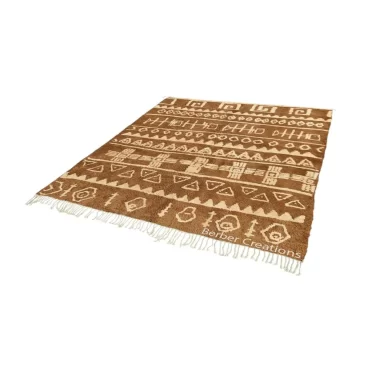 Brown Moroccan Beni Rug Tribal Design