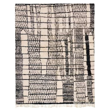 Contemporary Beni Ourain Rug Black and White – Tahani