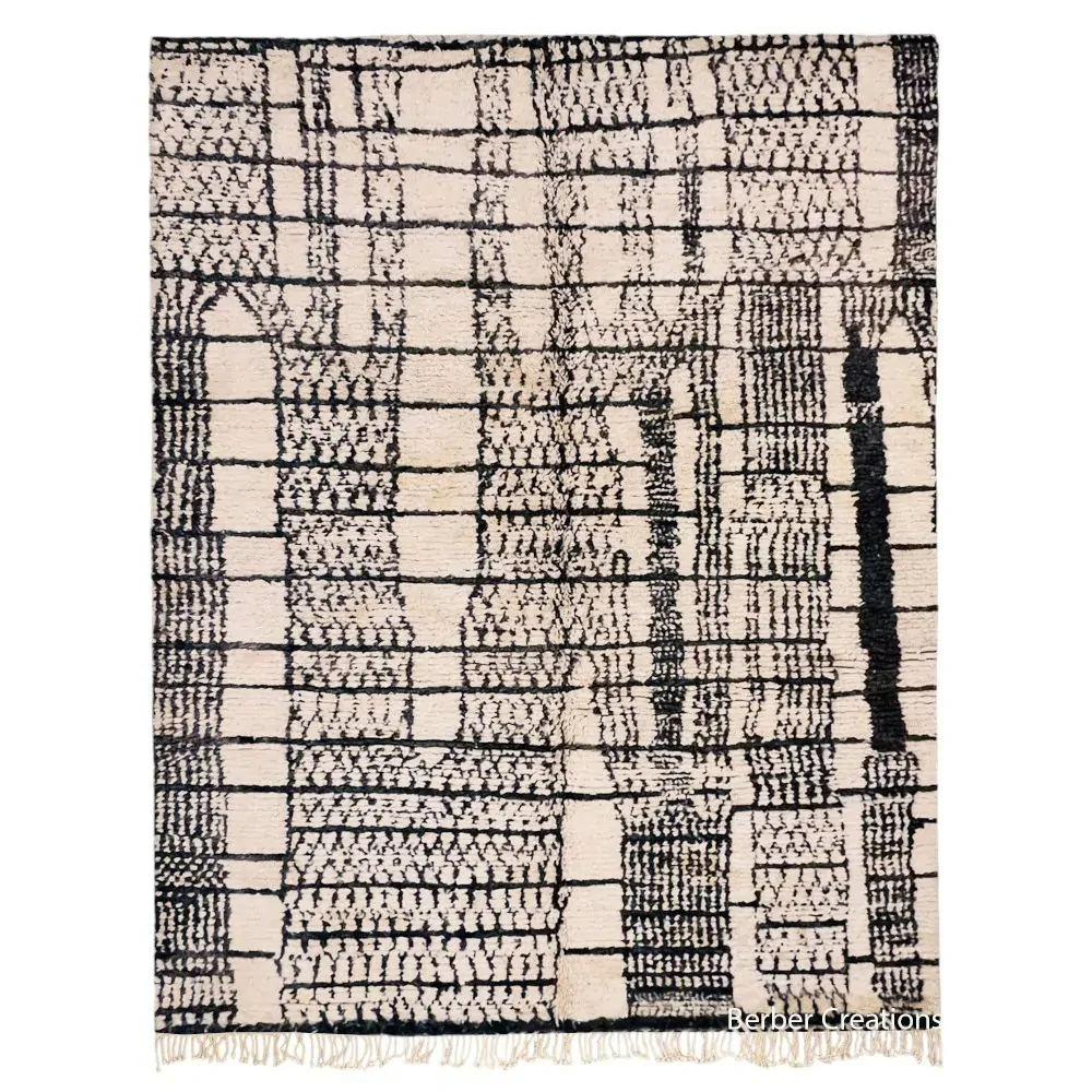 contemporary beni ourain rug black and white - Tahani