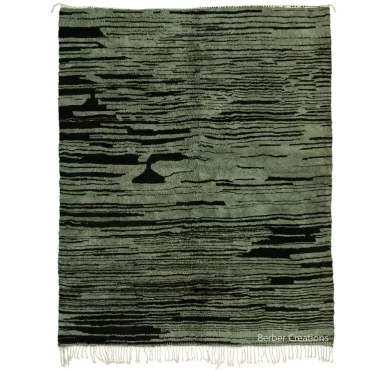 Contemporary Beni Rug Green and Black – RANYA