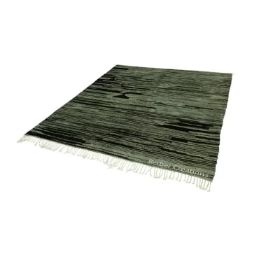 Contemporary Beni Rug Green and Black – RANYA