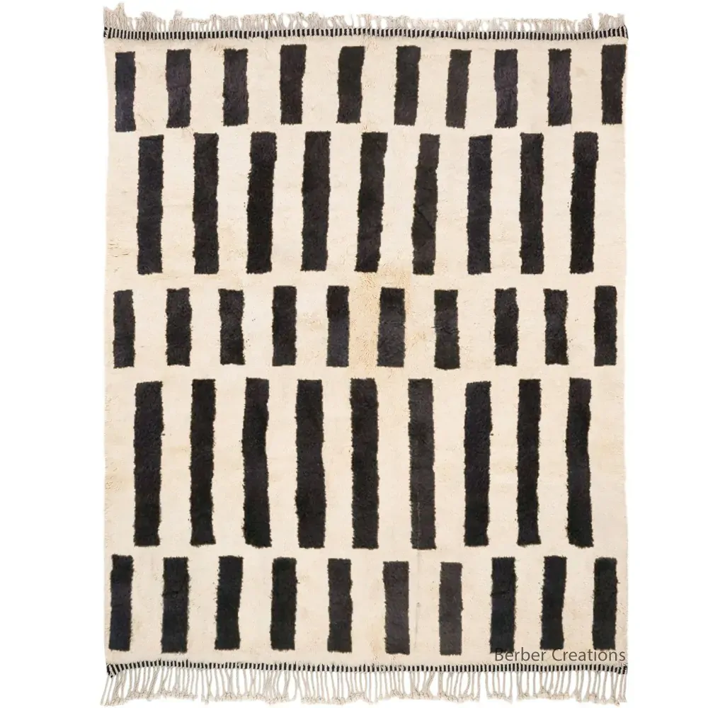 handmade moroccan berber rug black and white - Lulwa (1)