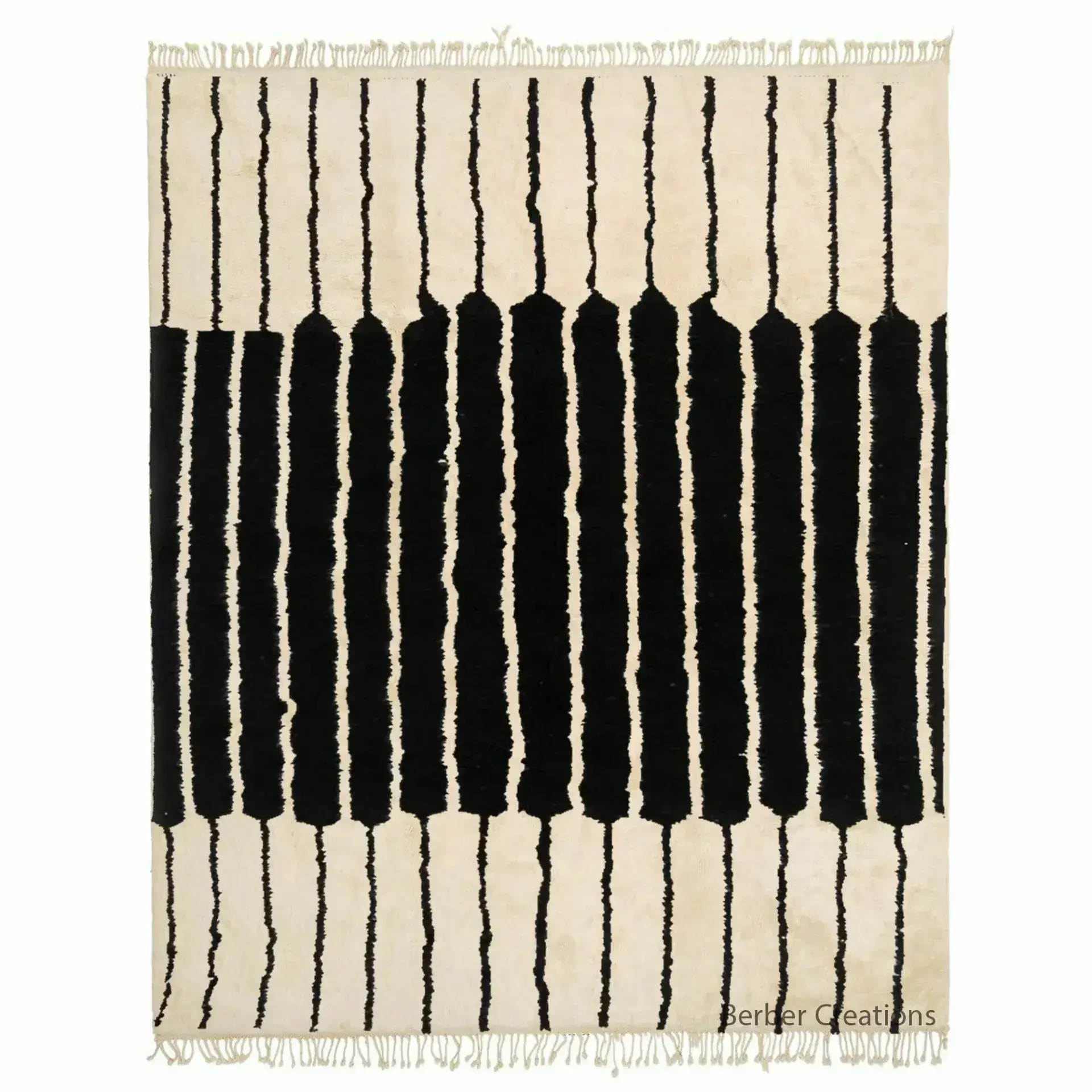 handmade moroccan berber rug black and white - Maya (1)