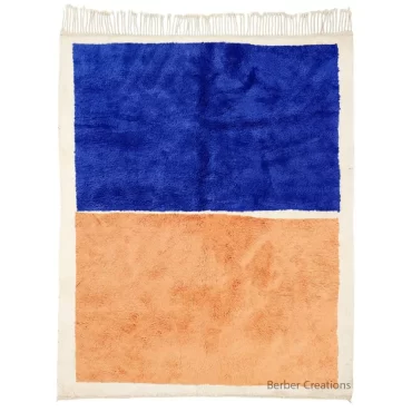 Handmade Moroccan Berber Rug Blue and Peach – SAFIYA