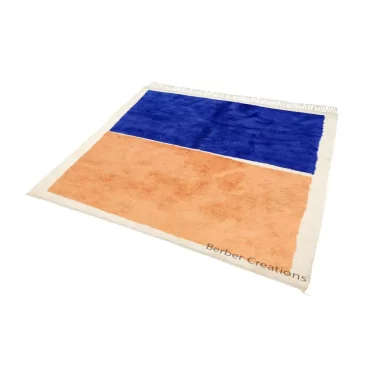 Handmade Moroccan Berber Rug Blue and Peach – SAFIYA